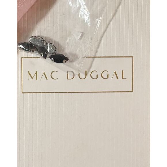 Mac Duggal 79379 Black Floral Embroidered Sheer Sleeve Beaded Gown NWT Women’s 8 - Picture 7 of 7